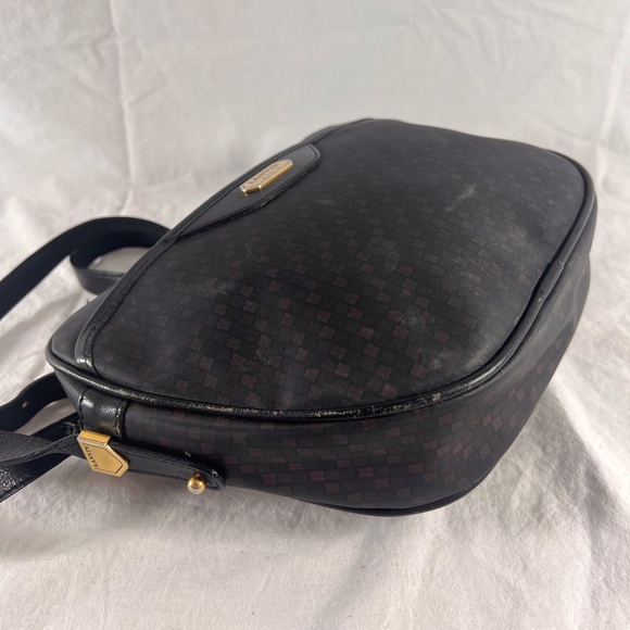 LANVIN PARIS Vintage Authentic Dome Black Canvas and Leather Trim Crossbody bag - Picture 5 of 17